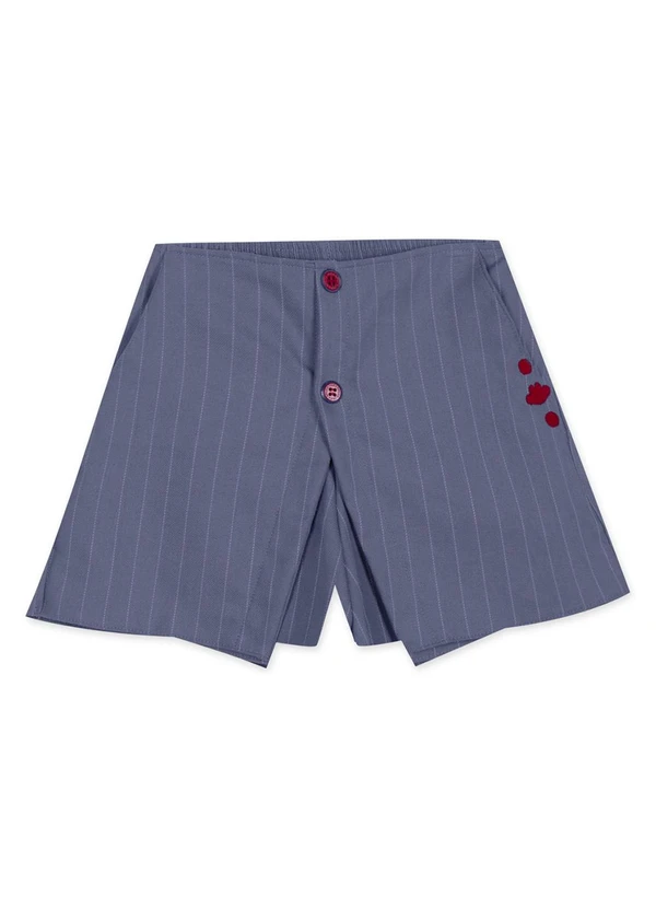 Lilica Ripilica - Short-Saia Listrado Infantil Feminino Azul