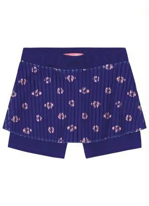 Lilica Ripilica - Short-Saia Malha Infantil Azul - LILICA RIPILICA