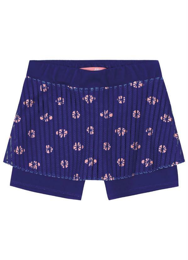 Lilica Ripilica - Short-Saia Malha Infantil Azul