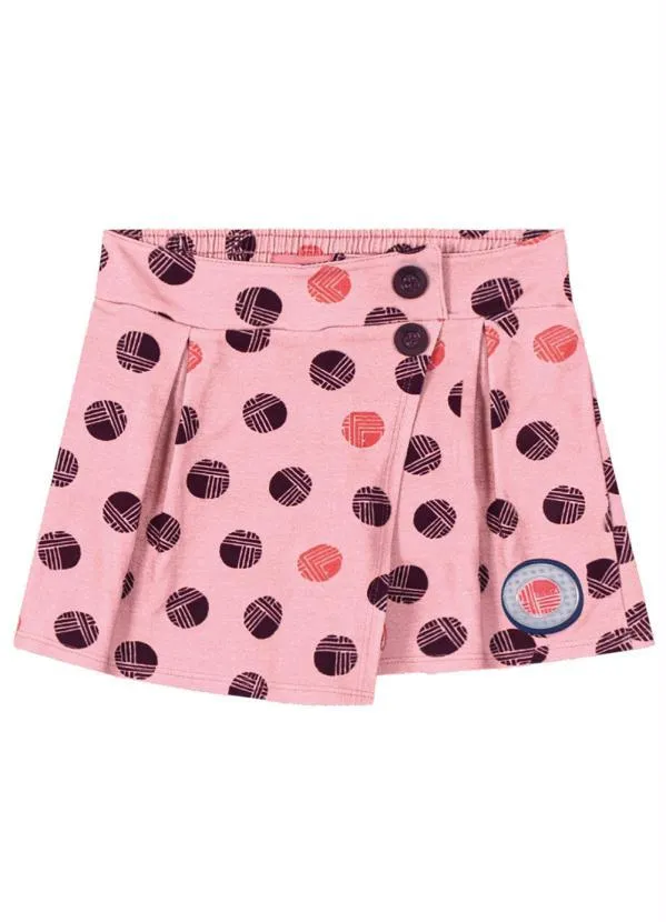Lilica Ripilica - Short-Saia Malha Infantil Rosa 1
