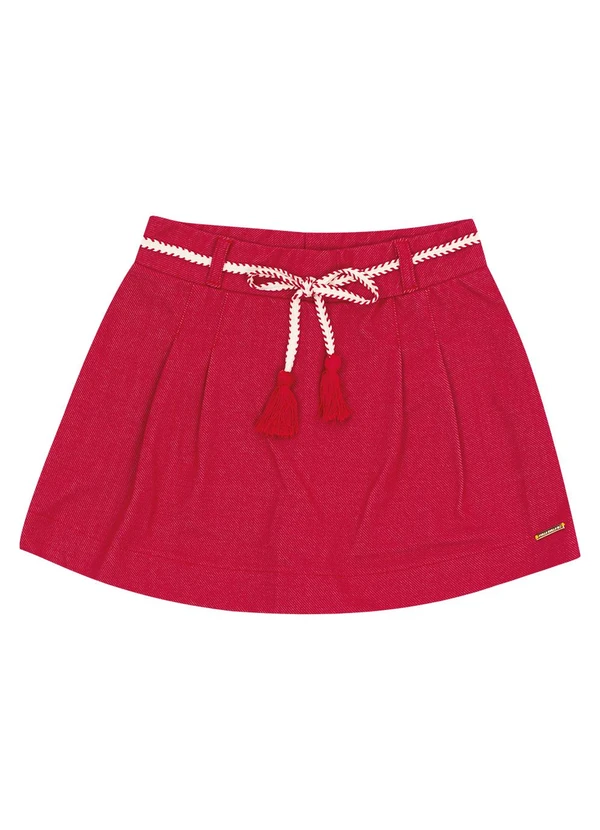 Pulla Bulla - Short Saia Molecotton Sarjado Vermelho