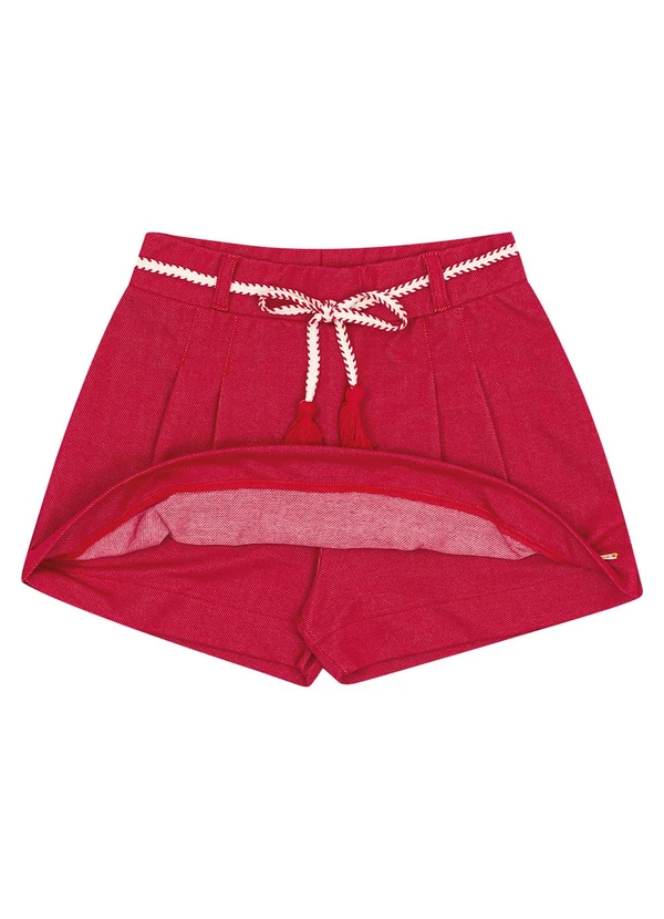 Pulla Bulla - Short Saia Molecotton Sarjado Vermelho 2