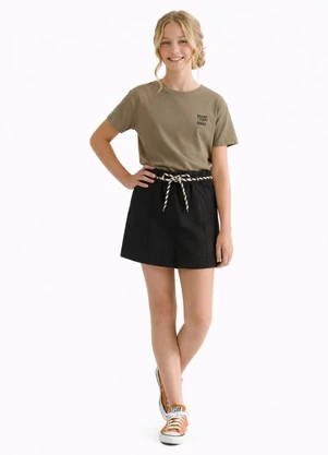 Pulla Bulla - Short Saia Moletinho Preto - PULLA BULLA