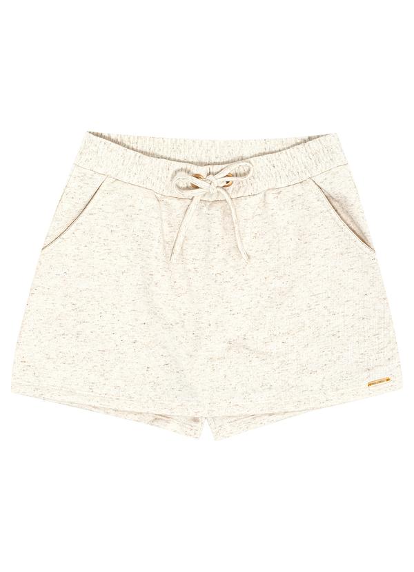 Pulla Bulla - Short Saia Moletom Linho Bege