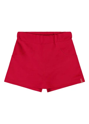 Short-Saia Moletom Menina Vermelho Quimby