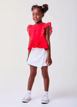 Bimbi - Short Saia Off Transpassado Off White - BIMBI
