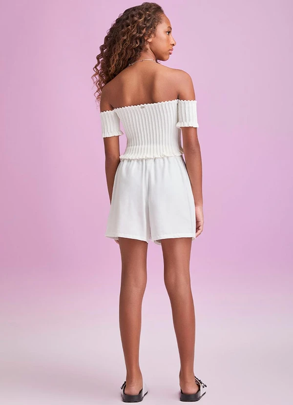 I Am - Short Saia Off White com Maxi Laço Off White 4