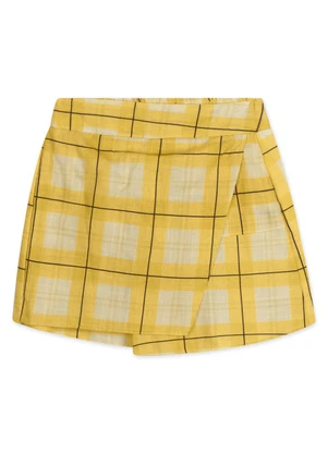 Lilica Ripilica - Short-Saia Xadrez Infantil Feminino Amarelo - LILICA RIPILICA