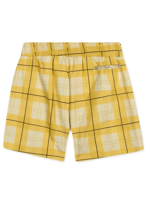 Lilica Ripilica - Short-Saia Xadrez Infantil Feminino Amarelo 2