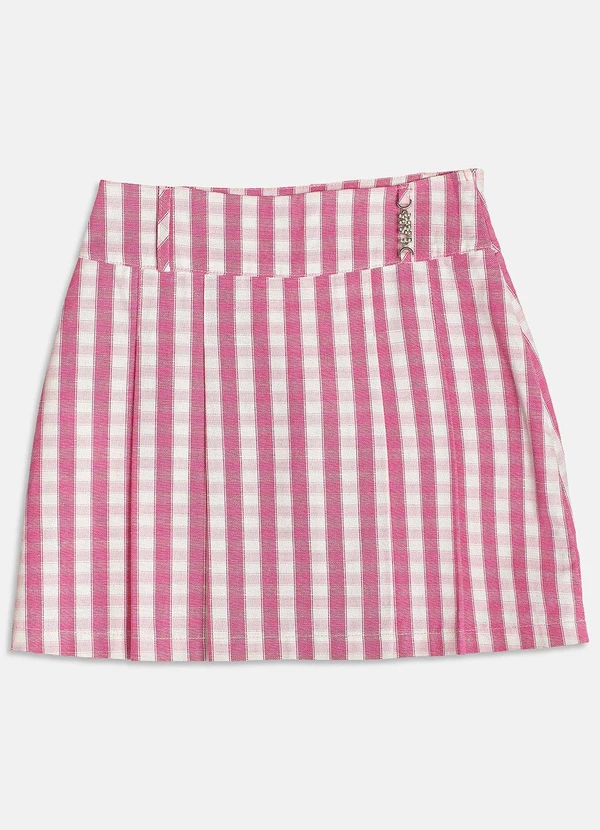 I Am - Short Saia Xadrez Rosa 7