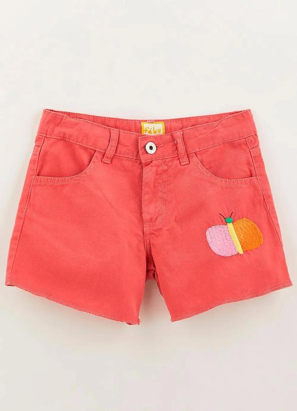 Fábula - Short Sarja Color Bordado Boana Rosa