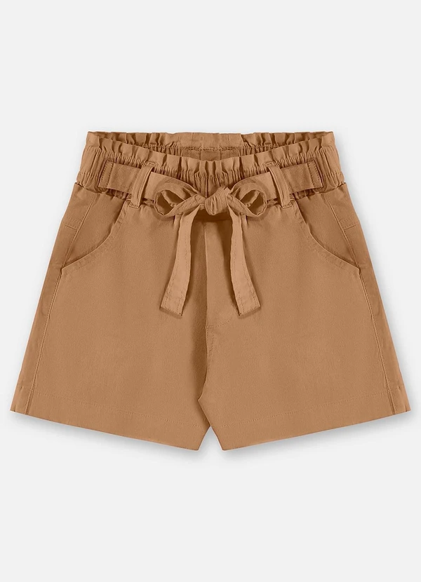 Up Baby - Short Sarja Infantil com Cinto Marrom 3