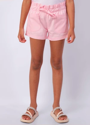 Torra - Short Sarja Infantil Paper Bag Rosa - TORRA