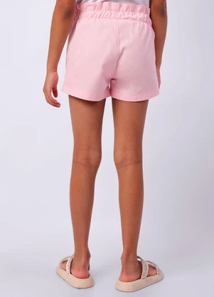 Torra - Short Sarja Infantil Paper Bag Rosa - TORRA