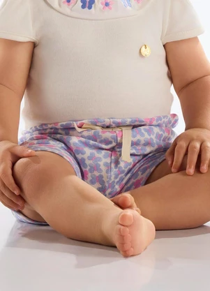 Up Baby - Short Suedine Bebê Menina Roxo - UP BABY