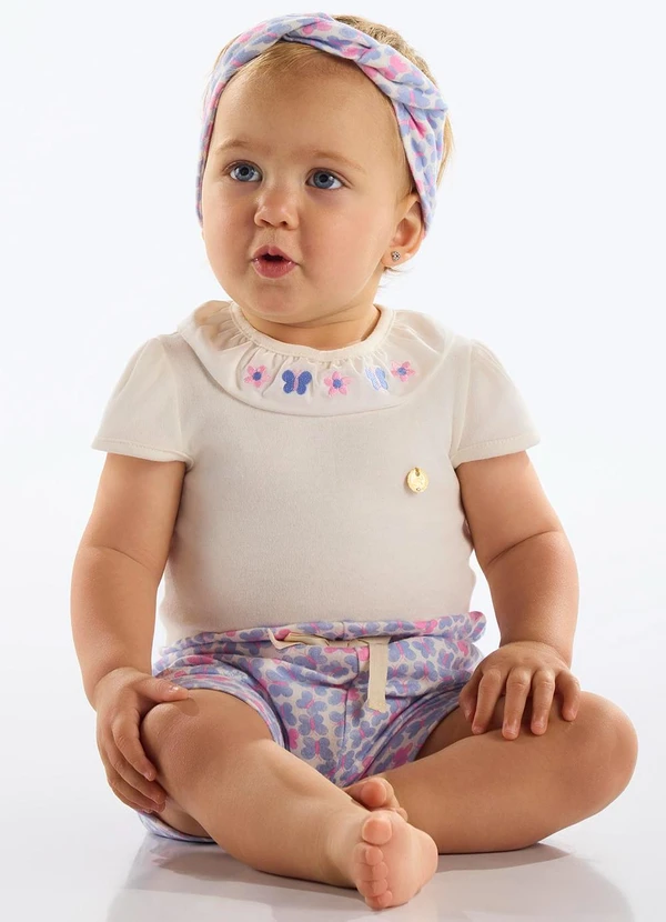 Up Baby - Short Suedine Bebê Menina Roxo 2