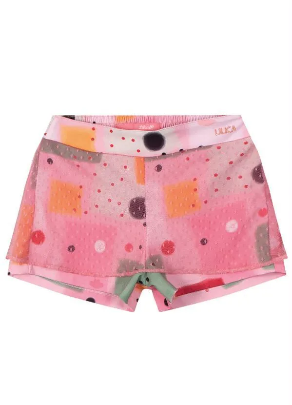 Lilica Ripilica - Short Tecido Crepe Menina Rosa