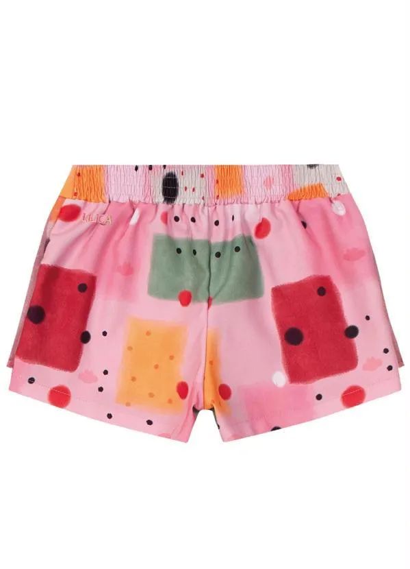 Lilica Ripilica - Short Tecido Crepe Menina Rosa 2