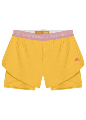 Lilica Ripilica - Short Thermo Dry Infantil Feminino Amarelo - LILICA RIPILICA