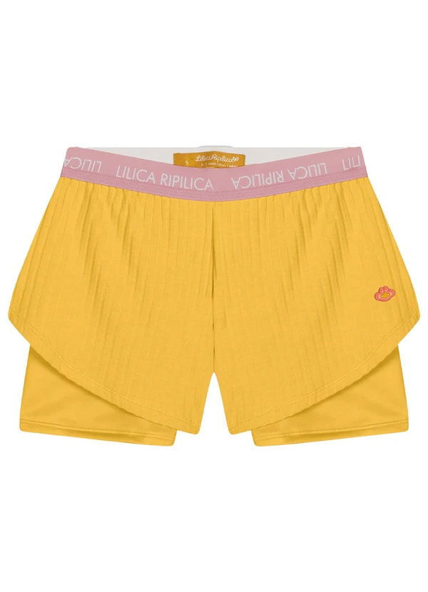 Lilica Ripilica - Short Thermo Dry Infantil Feminino Amarelo