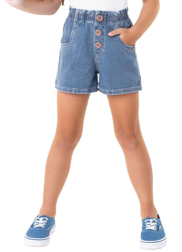 Malwee Kids - Shorts Jeans Amplo Menina Azul