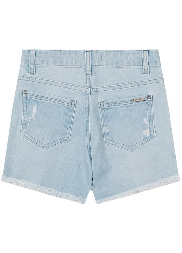 Carinhoso - Shorts Azul Claro Jeans Estonado Menina 2
