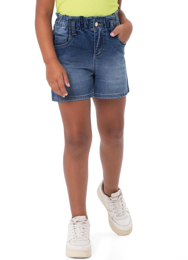 Carinhoso - Shorts Azul Escuro Clochard Jeans Menina
