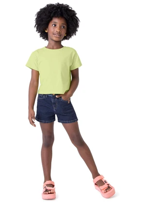 Malwee Kids - Shorts Azul Escuro Comfort Jeans Menina - MALWEE KIDS