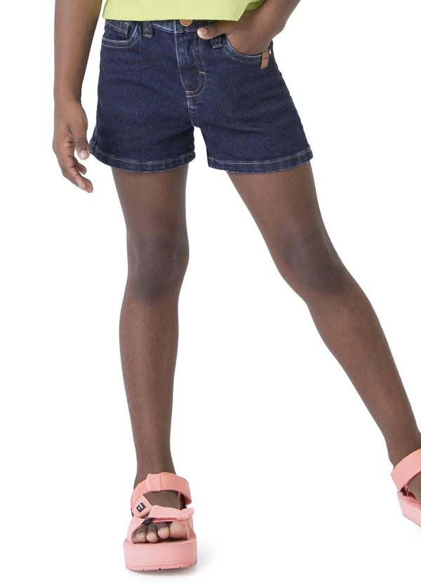 Malwee Kids - Shorts Azul Escuro Comfort Jeans Menina
