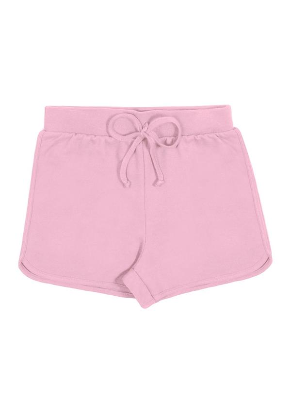 Alakazoo - Shorts Básico Menina com Cadarço Moletom Rosa 3