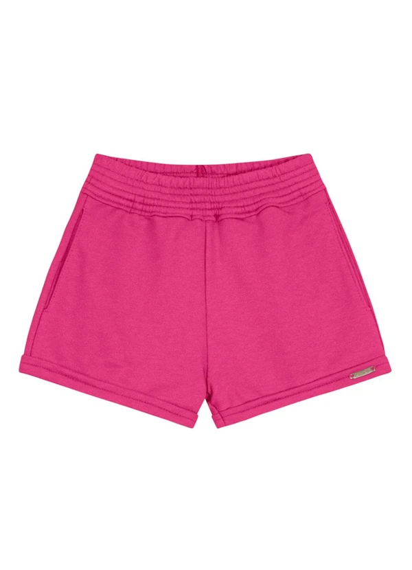Brandili - Shorts Básico Menina de Moletinho Rosa 2