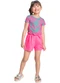 Bee Loop - Short Moletom Menina Roxo - variação: Rosa