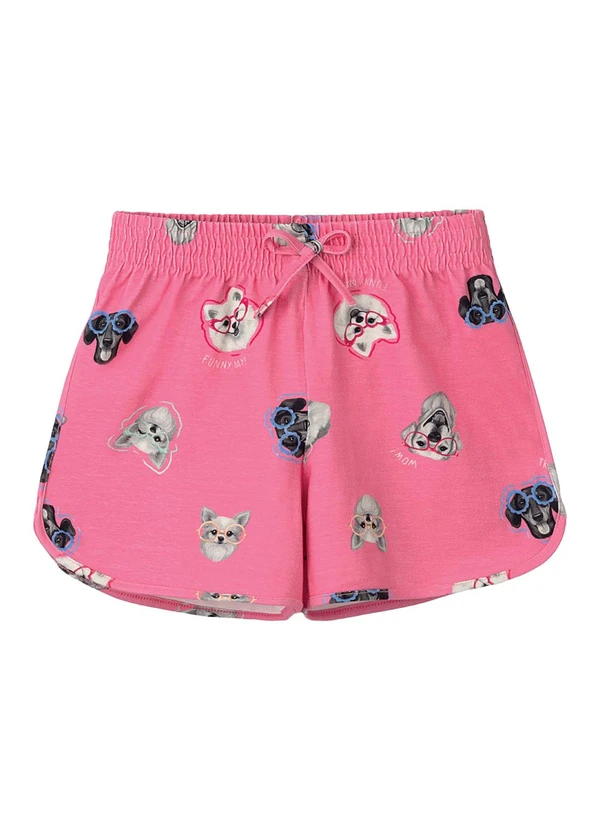 Malwee Kids - Shorts Básico Spitz Alemão em Cotton Rosa