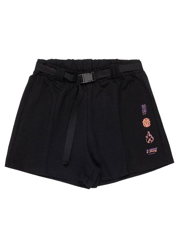 Authoria - Shorts Black Fire Feminino com Cinto Preto