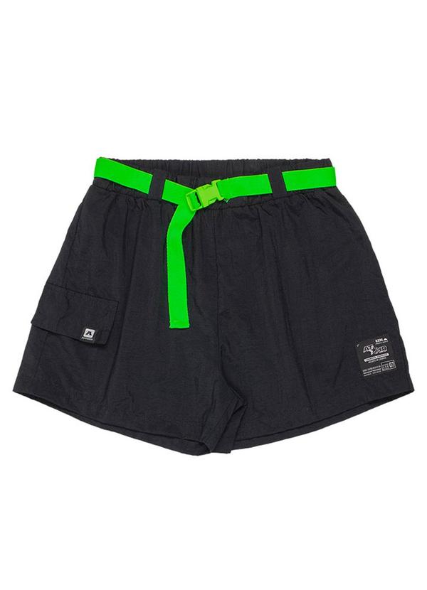 Authoria - Shorts Cargo Corta Vento Feminino Preto