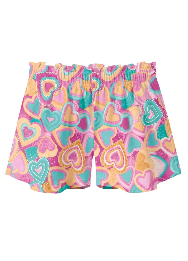 Malwee Kids - Shorts Clochard Corações Rosa 1