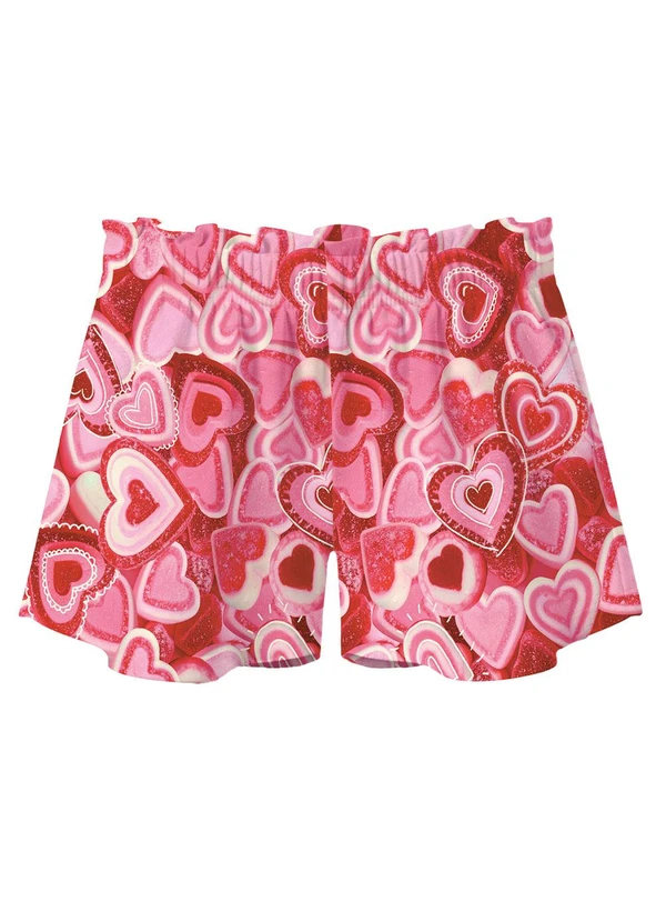 Malwee Kids - Shorts Clochard Corações Vermelho 1