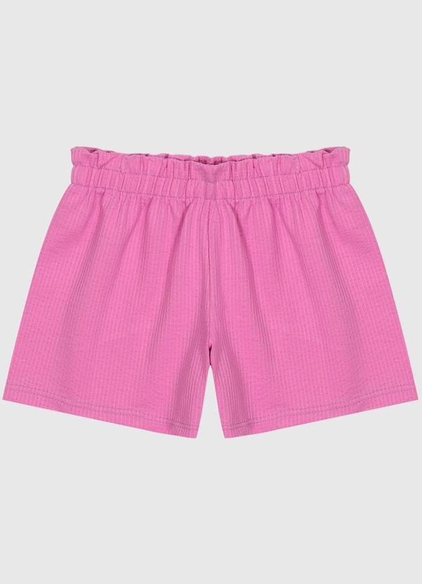 Malwee Kids - Shorts Clochard em Malha Trabalhada Rosa Claro