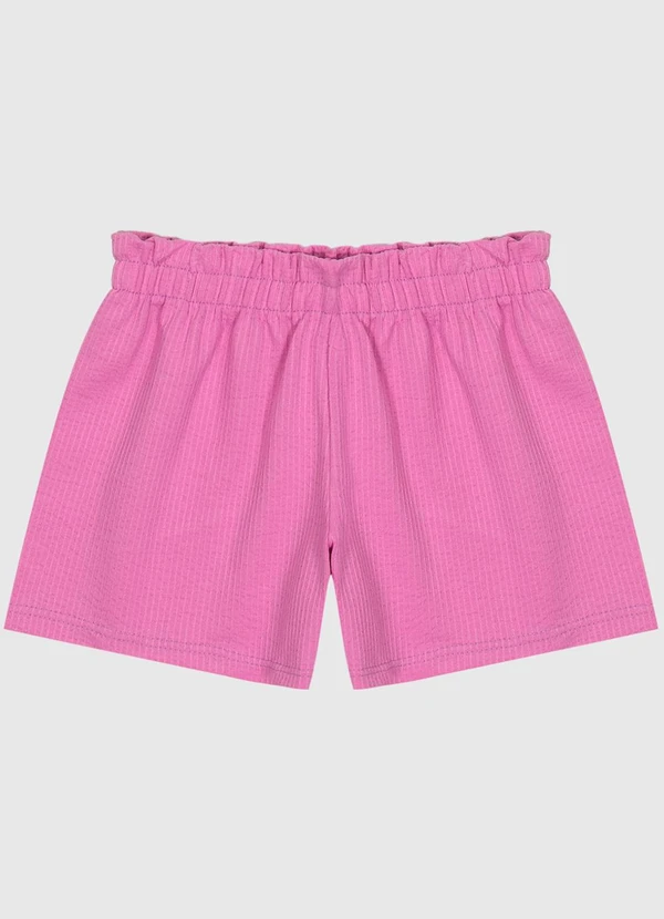 Malwee Kids - Shorts Clochard em Malha Trabalhada Rosa Claro