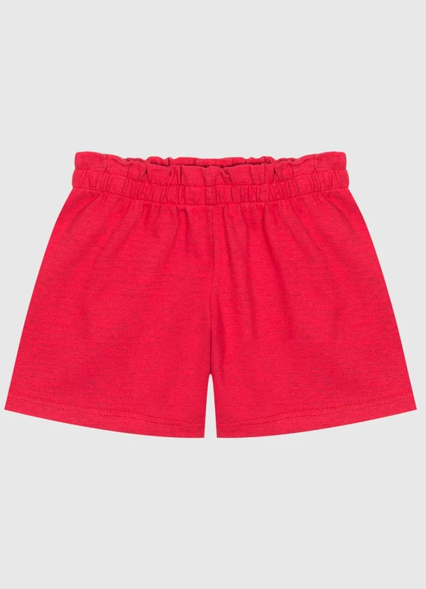 Malwee Kids - Shorts Clochard em Malha Trabalhada Vermelho