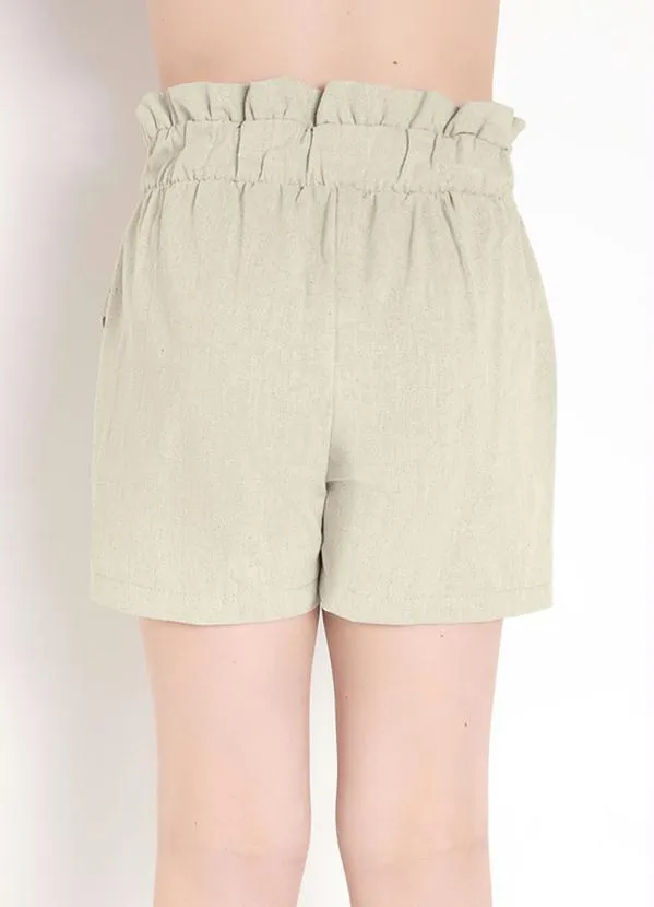 Queima Estoque - Shorts Clochard Off White com Faixa para Amarrar 2