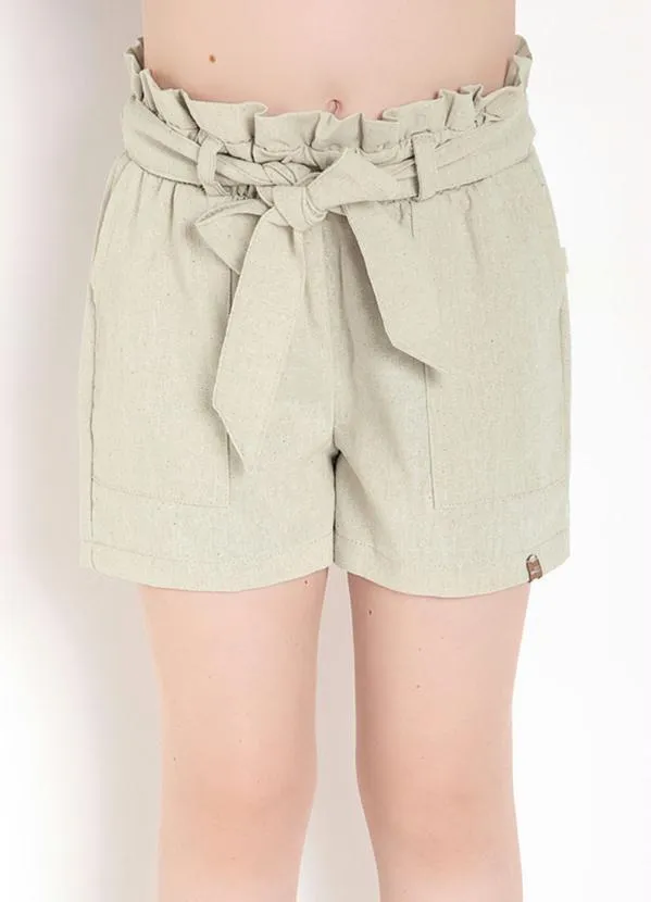 Queima Estoque - Shorts Clochard Off White com Faixa para Amarrar 3
