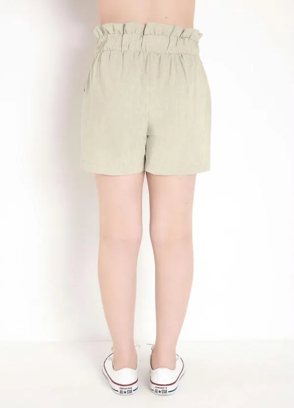 Queima Estoque - Shorts Clochard Off White com Faixa para Amarrar 5