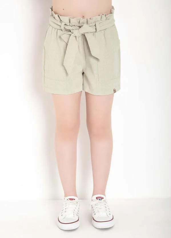 Queima Estoque - Shorts Clochard Off White com Faixa para Amarrar 6