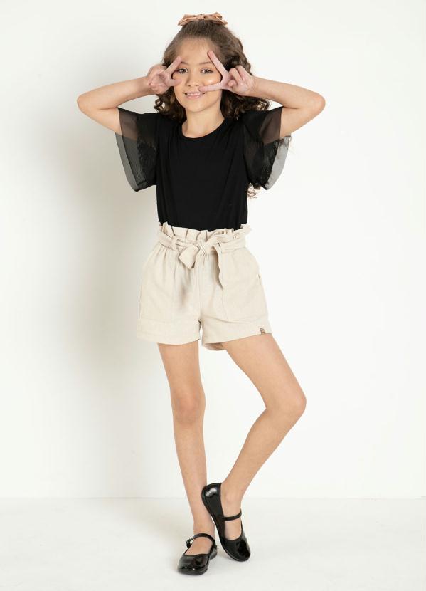 Queima Estoque - Shorts Clochard Off White com Faixa para Amarrar 7