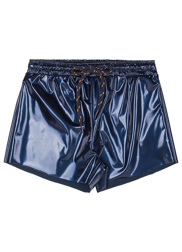 Authoria - Shorts com Efeito Brilhante Azul Marinho 3