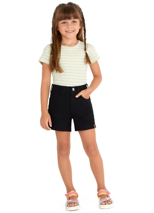 Malwee Kids - Shorts Comfort em Sarja Preto - MALWEE KIDS