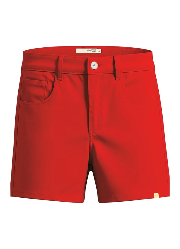 Malwee Kids - Shorts Comfort em Sarja Vermelho