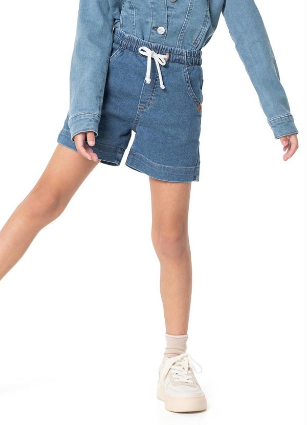 Malwee Kids - Shorts Comfort Infantil Menina Malha Denim Azul