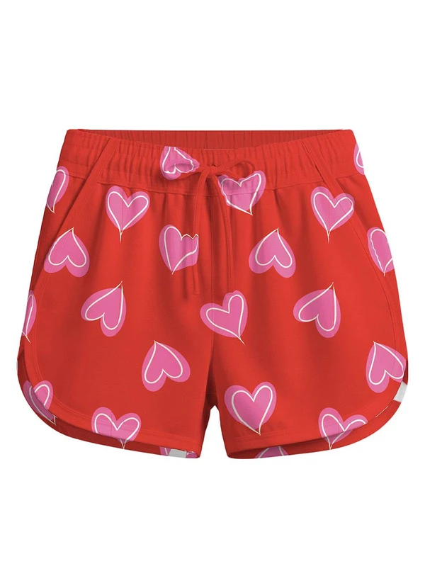 Malwee Kids - Shorts Corações em Cotton Vermelho 1
